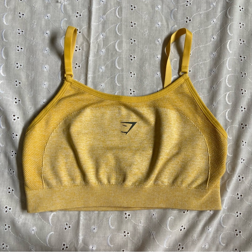 Gymshark Flex Strappy Sports Bra - Medallion Yellow/White Marl
